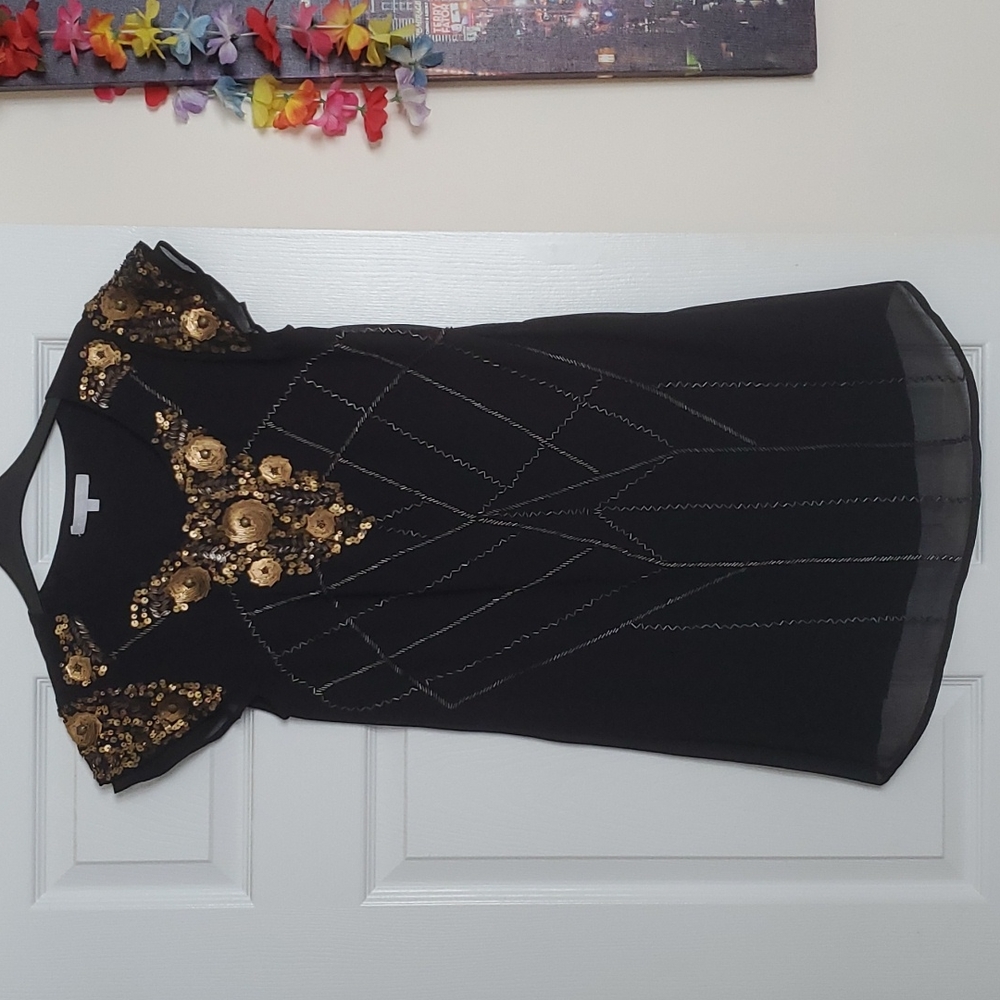 Black detailed red herring dress Size 10